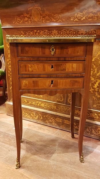 
A veneered chiffonier table opening with...