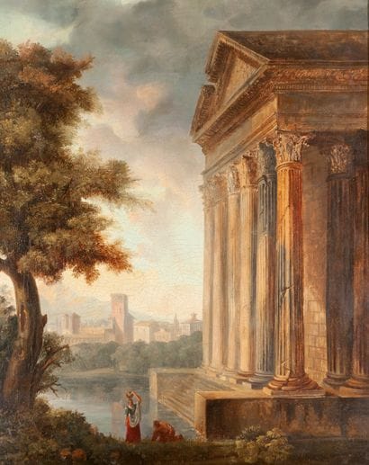 Ecole FRANCAISE

suiveur de Hubert ROBERT

Temple...