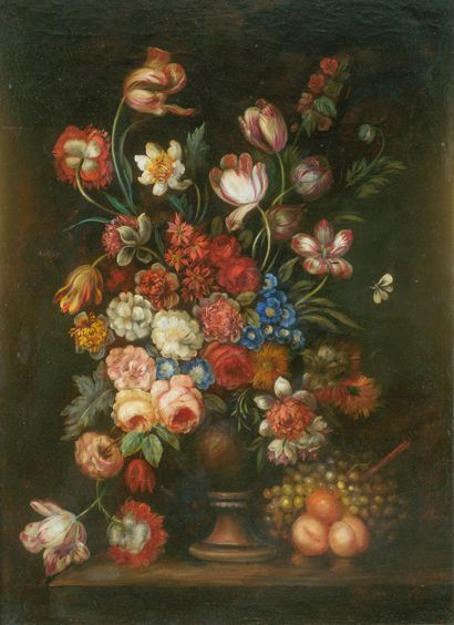 Dans le goût du XVIIIe siècle

Vase fleuri.

Huile...