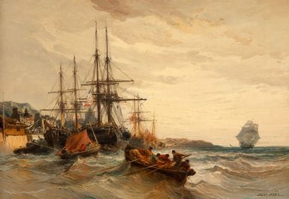 Jules Achille NOËL (1810-1881)

Bateaux amarés,...