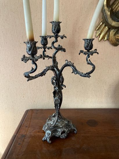 Silver plated metal candelabra

Louis XV...
