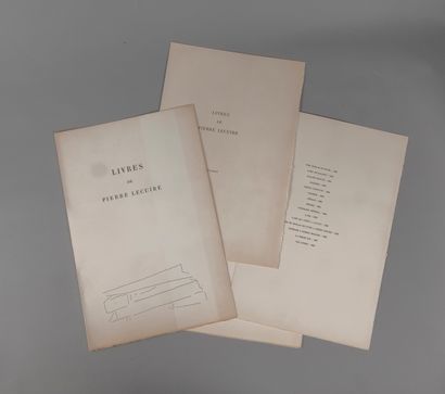 CATALOGUE. Livres de Pierre Lecuire. Paris,...
