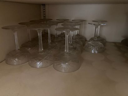 A set of 14 cut crystal cups