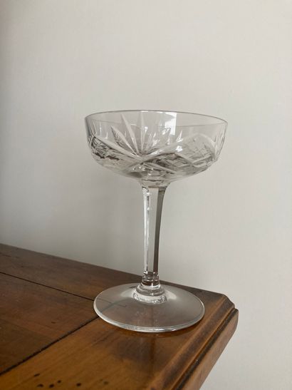 A set of 14 cut crystal cups