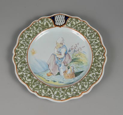 QUIMPER, Porquier Beau

Portrait of a milkmaid

Earthenware...