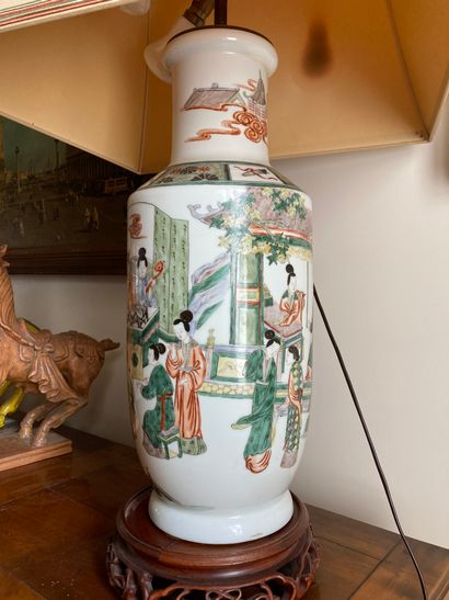 CHINA

Enameled porcelain vase in the green...