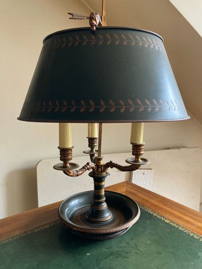 Patinated and gilded bronze hot water bottle...