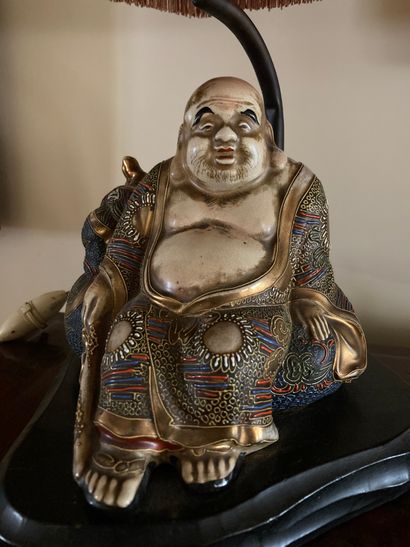 JAPAN

Satsuma earthenware poussah, mounted...