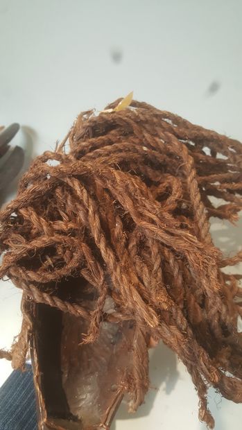 CONGO.

Pende mask.

Wood and raffia.

It...