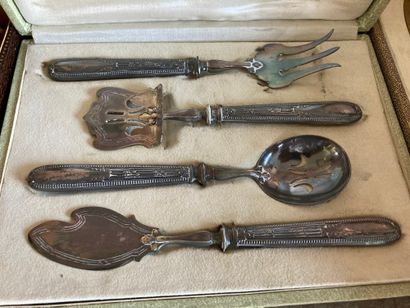 Set of silver, silver plated and glass cutlery...