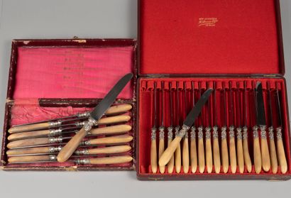 Suite of 18 cheese knives in horn and suite...