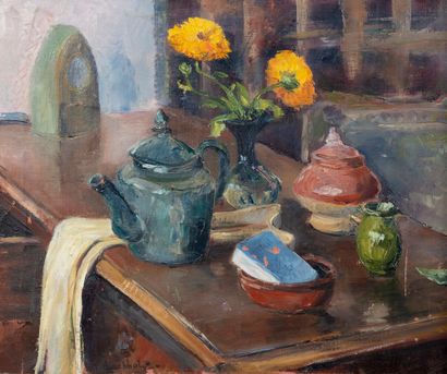 Jacques BUCHHOLZ

Still life with a teapot

Oil...