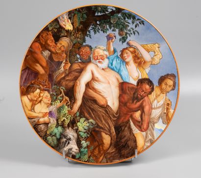 Earthenware dish representing the drunkenness...