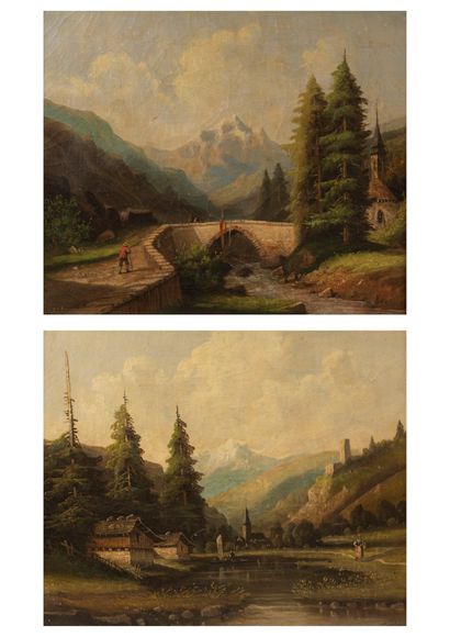 21001

Swiss School

Mountain landscapes

Oil...