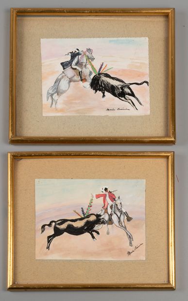 Modern School

Bullfighting scene

Two gouaches,...