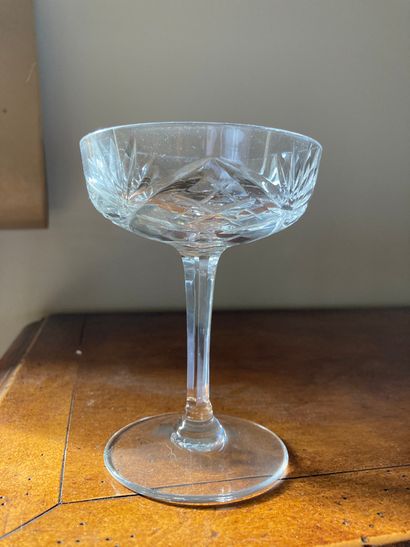 A set of 14 cut crystal cups