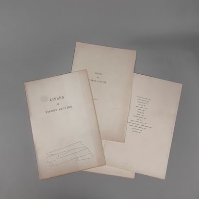CATALOGUE. Livres de Pierre Lecuire. Paris,...