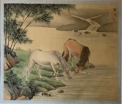 CHINA

Horses drinking

Ink and watercolor

Signature...