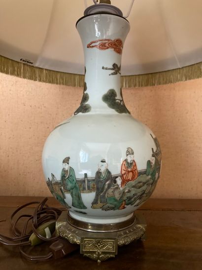 CHINA

Porcelain vase with court scene decoration,...