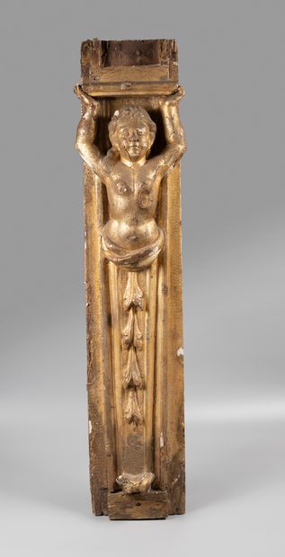 A sconce with a caryatid.

Gilded wood.

17th...