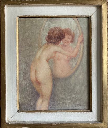 French school around 1950

Nude with mirror

Oil...