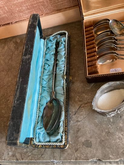 Set of silver, silver plated and glass cutlery...