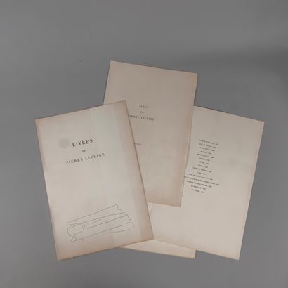 CATALOGUE. Livres de Pierre Lecuire. Paris,...