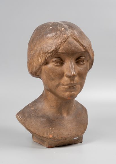 Henri VALETTE (1874 - 1936).

Head of a woman.

Terra...