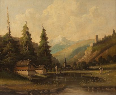 21001

Swiss School

Mountain landscapes

Oil...
