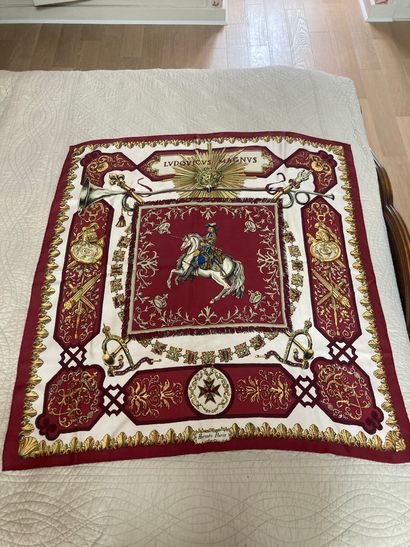 Set of silk scarves including Hermès