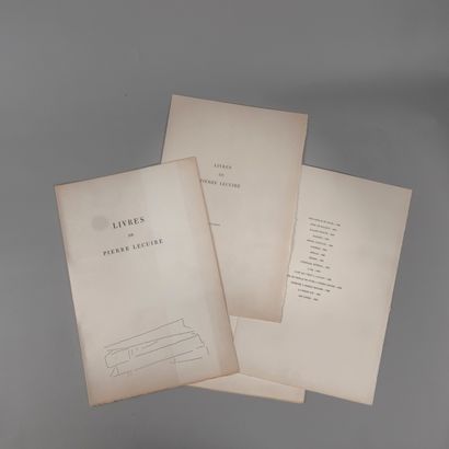 CATALOGUE. Livres de Pierre Lecuire. Paris,...