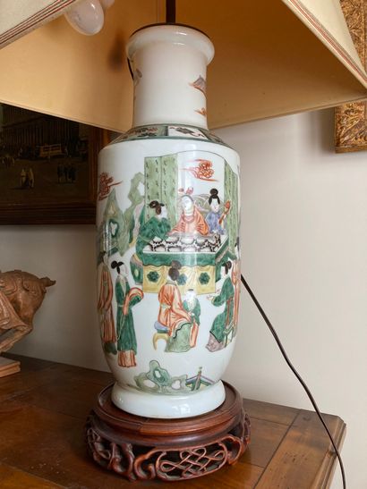 CHINA

Enameled porcelain vase in the green...