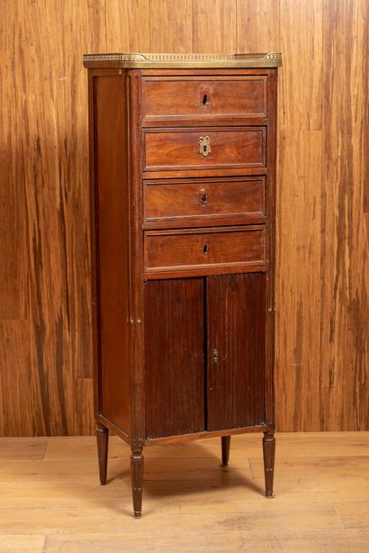 Mahogany veneered chiffonier opening with...