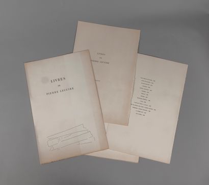 
CATALOGUE. Books by Pierre Lecuire. Paris,...