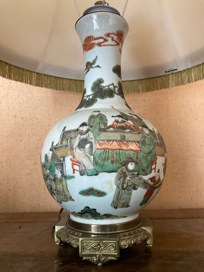 CHINA

Porcelain vase with court scene decoration,...