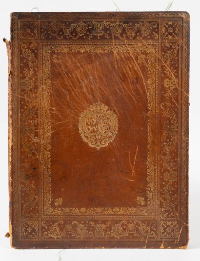 Gilded morocco underleaf with a small iron...