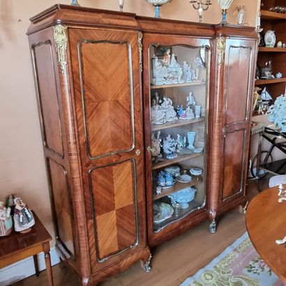 Wooden veneer showcase. 

Louis XVI styl...