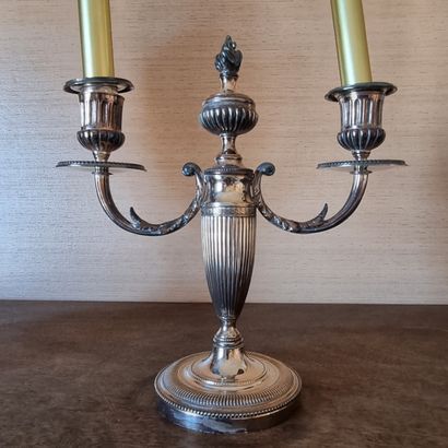 Silver plated candle holders
