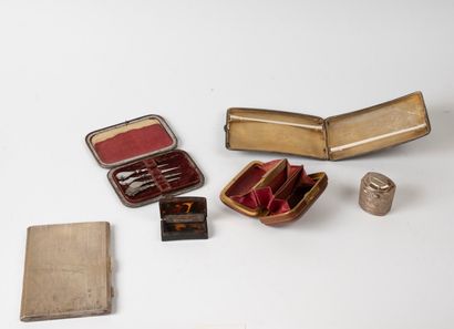 Lot of English silver, silver guilloche and...