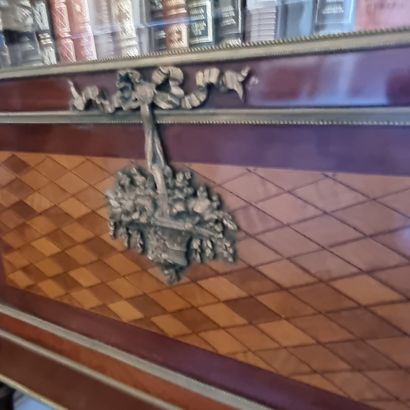 Glass cabinet, veneer. 

Louis XV style