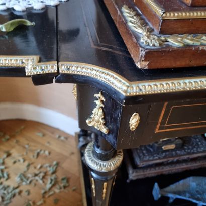 Table with shutters in blackened wood. 

Napoleon...