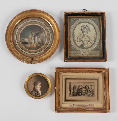 Un ensemble de quatre gravures du XVIIIe...