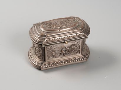 Neo-Renaissance style silver plated box decorated...