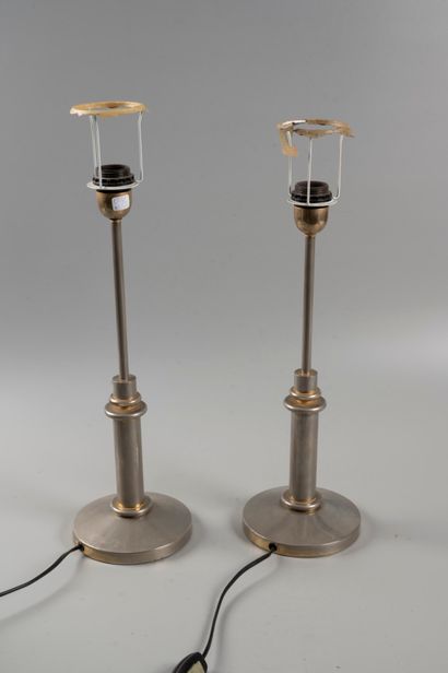 Pair of metal desk lamps.