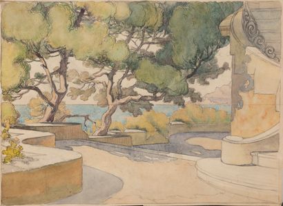 Un lot d'aquarelles, paysages et divers,...