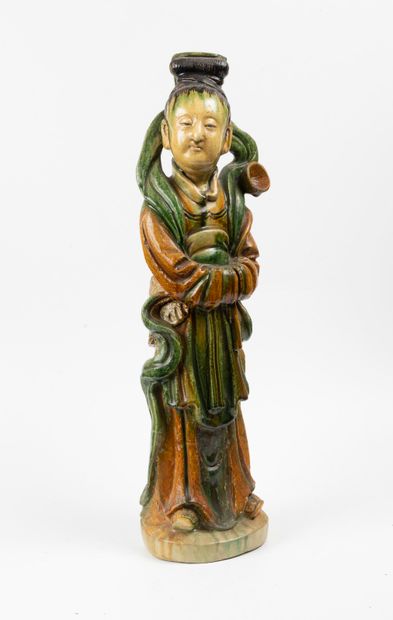 CHINA, 19th century

Yellow and green enamelled...