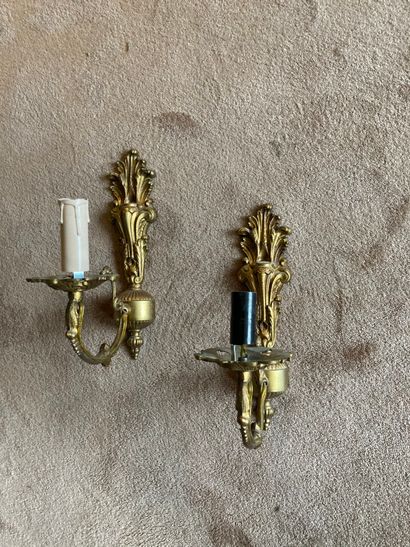 Pair of gilt bronze sconces in the Louis...