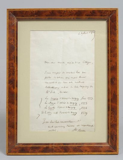 SAINTE BEUVE: Autograph letter