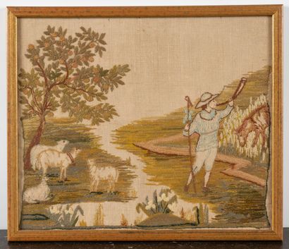 Pastoral scene

Embroidered silk

XIXth ...