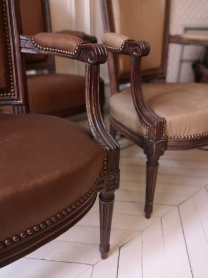 Suite of four armchairs with a gendarme hat...